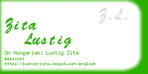 zita lustig business card